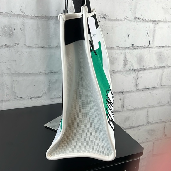 Casablanca Tennis Club Knit Logo Shopper Tote Bag White Green Black - Picture 4 of 16